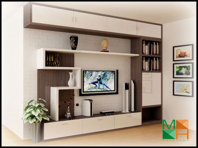 Đổi mới không gian phòng khách với kệ tivi treo tường